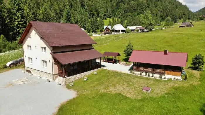 Satul Casa de Piatră și pădurile din jur, vedere din dronă